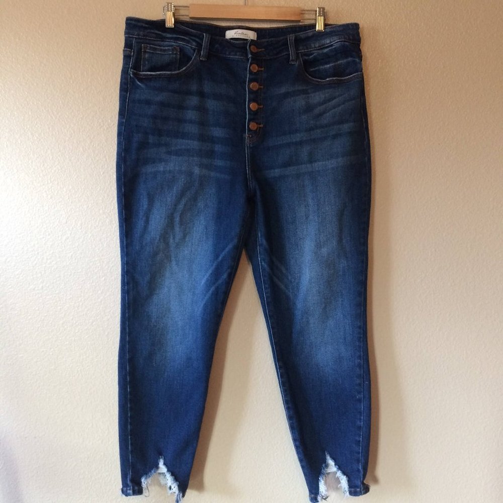 KanCan Jeans 34 Signature Kurvy Ultra High Rise Skinny Blue Stretch Denim